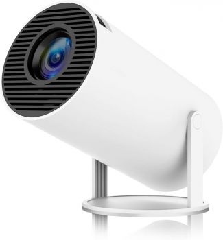 HY300 Mini Portable Projector, Support 4K 1080P with Dual-Band WIFI6 5G Wireless 5.0 Bluetooth Android 11, 180° 