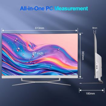 27 inch All-in-One Desktop Computer Curved FHD Display 16GB RAM 512GB ROM,All-in-One PC Alder Lake N100 (Up to 3.4GHz), 