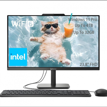 Lenovo 23.8" FHD All-in-One Desktop Computer for Home & Business, Intel N100 (up to 3.4 GHz), 32GB RAM, 1TB SSD