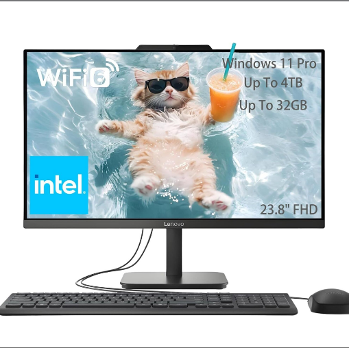 Lenovo 23.8" FHD All-in-One Desktop Computer for Home & Business, Intel N100 (up to 3.4 GHz), 32GB RAM, 1TB SSD